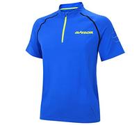 Airtracks, maglietta tecnica a compressione, per la corsa, a maniche corte, traspirante, in spandex ad asciugatura veloce, per fitness o jogging, Uomo, Blau, M