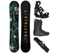 Airtracks Snowboard Set Tavola Data Zero Rocker Wide Uomo 160 - Attacchi Master - Scarponi Star Black 45 - SB Bag
