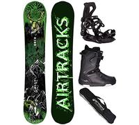 Airtracks Snowboard Set Tavola Forest King Carbon Wide Hybrid Rocker Uomo 156 - Attacchi Master - Scarponi Strong ATOP 42 - SB Bag
