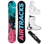 Airtracks Snowboard Set Tavola Polygonal Hybrid Rocker Donna + Attacchi Master W + Scarponi + Sacca Nuovi 138 144 148 154 cm