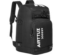 AIRTTUZ Borsa per scarponi da sci, zaino per scarponi da sci e snowboard, eccellente per viaggi, con esterno e fondo impermeabile, per uomini, donne e ragazzi (nero)