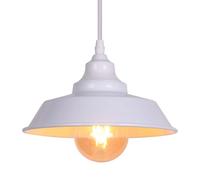 AIRTWESD Lamapada a Sospensione Bianco, paralume lampada a sospensione retrò in metallo, base lampadina E27 lampada da soffitto industriale (non include lampadina)