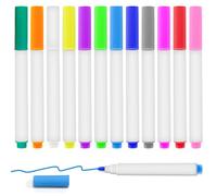 AIRUEEK 12 pezzi colori per lavagne note a LED, pennarelli per lavagne note a LED, compatibili con lavagne luminose in acrilico e lavagnetta per appunti, evidenziatori asciutti e cancellabili per