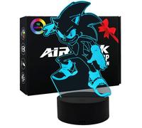 AIRUEEK Sonic Hedgehog Lampada 3D Luce Notturna Bambini-7 Variazioni Colore 1 Telecomando-Decorazione Regali Anime Gadget Per Bambino Ragazzo sonic Fans