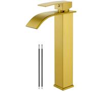Airuida Oro spazzolato Cascata Alta Bagno Nave Lavello Rubinetto Moderno Bagno Vanity Rubinetto Singolo Maniglia Singola Foro Fattoria Bar Miscelatore Rubinetto Lavabo Deck Mount