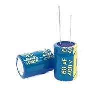 AIRUIXI condensatori 12 Pezzi/Lotto 68UF 400V 68UF condensatore elettrolitico in Alluminio ad Alta frequenza e Bassa impedenza Dimensioni 16 * 20MM 20%