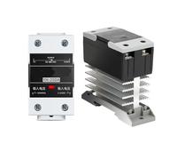 AIRUIXI Relè a stato solido per montaggio su binario, SSR, monofase, controllo DC, controllo AC AC con dissipatore di calore 10 A, 25 A, 40 A, 60 A, 80 A, 100 A, 120 A(AC-AC, 10 A)