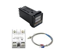 AIRUIXI Relè a Stato Solido Termostato PID Digitale RKC REX-C100 Regolatore di Temperatura Digitale REX-C100/ relè SSR 40A/sonda termocoppia K/dissipatore di Calore(RKC-C100 Kit 3Pcs)