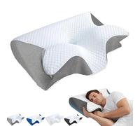 Airway Pro - Cuscino ortopedico per apnea del sonno, supporto per tutta la notte, cuscino ortopedico per chi dorme su fianco, stomaco e schiena (grigio)