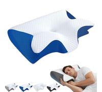 Airway Pro - Cuscino ortopedico per apnea del sonno, supporto per tutta la notte, cuscino ortopedico per chi dorme su fianco, stomaco e schiena (blu)