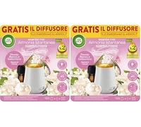 Airwick Armonia Istantanea Profumatore per Ambienti, Confezione con 1 Diffusore di Oli Essenziali e 1 Ricarica per Diffusore di Oli Essenziali alla Fragranza Peonia e Gelsomino (Confezione da 2)