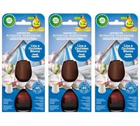 Airwick Ricariche per Diffusore di Oli Essenziali, 3 Ricariche per Profumatore per Ambienti alla Fragranza Lino e Orchidea Bianca con Oli Essenziali