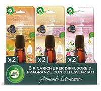 Airwick Ricariche Per Diffusore Di Oli Essenziali Armonia Istantanea, Confezione Da 6 Ricariche Per Il Diffusore Di Oli Essenziali, Profumatore Per Ambienti Con Fragranze Miste,