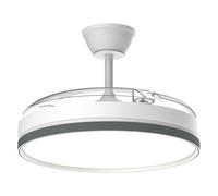 Airwit 106cm Ventilatore da Soffitto con Luce e pale retrattili, 70W Silenzioso Lampada Ventilatore da Soffitto con Telecomando e Motore DC per Camera da Letto, Cucina, Soggiorno, Bianco, 6 Velocità