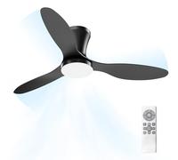Airwit 106cm Ventilatore da Soffitto con Luce e Telecomando Silenzioso, 3CCT Dimmerabile Funzione di Memoria Ventilatori da Soffitto con Lampada a LED con 3 pale per Soggiorno Cucina Camera da Letto