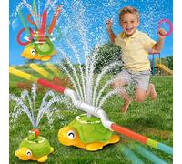 Airyard - Irrigatore d'acqua per bambini, 3 in 1, giocattolo con anello di lancio e rotazione a 360°, giocattolo estivo per esterni, per bambini, ragazzi e ragazze, età 3, 4, 5, 6, 7, 8