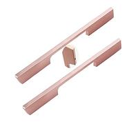 AIRYLI 2 pezzi Pomello Oro rosa Maniglie per cassetti Lega di alluminio Tiretti Armadio Manopole Cucina tirettiera Mobili manopole dell'armadio Porta per Camera Letto ringhiere (Hole distance 128mm)