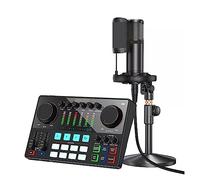 AIRYSSFU Kit scheda audio, Interfaccia Podcast Equipment Scheda da studio con microfono a condensatore XLR for la registrazione in streaming