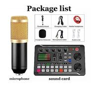 AIRYSSFU Kit scheda audio, Kit microfono streaming con mixer audio (opzionale) e microfono a condensatore, set microfono for podcast, trasmissione in diretta, podcast(Sound Card and Mic)