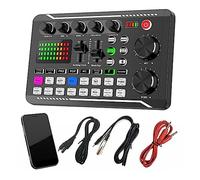 AIRYSSFU Kit scheda audio, Kit scheda audio for microfono podcast Microfono a condensatore da studio professionale e mixer audio live F998 for la registrazione di podcast in streaming live