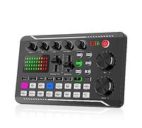 AIRYSSFU Kit scheda audio, Kit scheda audio for microfono podcast, microfono professionale a condensatore da studio e mixer audio dal vivo F998(Only Sound Card)