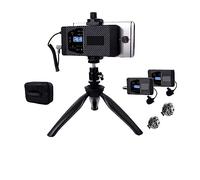 AIRYSSFU Kit scheda audio, Microfono da bavero wireless a doppio canale UHF WS60 con microfono lavalier con clip for telefono