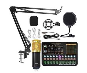 AIRYSSFU Kit scheda audio, Multi-sound Live Sound Card K-song Net Anchor Set Bracket Equipment Rosso(Noir)