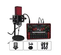 AIRYSSFU Kit scheda audio, Scheda audio Microfono Audio Cuffie USB Webcast Interfaccia scheda audio live Scheda audio USB esterna for cantare(G3 With L9 Red)
