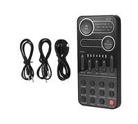 AIRYSSFU Kit scheda audio, Voice Changer Mini Sound Card Set Portable Multi Voice Effects External Sound Card for Phone PC Trasmissione in diretta(No Mic Earphone)