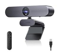 AIRYSSFU Webcam, Webcam 4K, telecomando, zoom 3X, microfoni con cancellazione del rumore, correzione automatica della luce