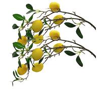 Aisamco 2 pezzi artificiale rametto di limone frutta decorativa schiuma limone pianta di plastica falsa lunghezza 80 cm per la decorazione