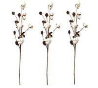 Aisamco 3 pezzi di steli di cotone Decorazione di fattoria Scelte floreali Stile rustico Riempitore per vaso Rami di cotone rustico 68cm Per stelo Decorazione Fiore