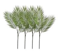 Aisamco 4 Confezioni Artificiale Tropicale Foglia di Palma Cespuglio Pianta Artificiale con 3 Foglie in plastica Verde Areca Pianta di Palma 68 cm Alto per vegetazione Tropicale Composizione