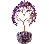 Aisamco Chakra Guarigione Albero di Cristallo della Vita, Cristalli e Pietre Curative, Bonsai, Energia Positiva, Ricchezza, Buona Fortuna, Feng Shui Arredamento per l'ufficio domestico (porpora)