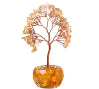 Aisamco Chakra Guarigione Albero di Cristallo della Vita, Cristalli e Pietre Curative, Bonsai, Energia Positiva, Ricchezza, Buona Fortuna, Feng Shui Arredamento per l'ufficio domestico (giallo)