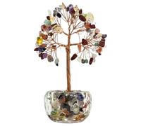 Aisamco Chakra Guarigione Albero di Cristallo della Vita, Cristalli e Pietre Curative, Bonsai, Energia Positiva, Ricchezza, Buona Fortuna, Feng Shui Arredamento per l'ufficio domestico (multicolore)