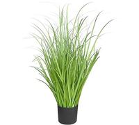 Aisamco Erba decorativa artificiale vaso verde falsi arbusti artificiali pianta erba di grano foglie finte arbusti altezza 55cm per ufficio casa decorazione da giardino