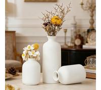 Aisamco Set de 3 Vasques en Céramique, Moderne Nordique Minimaliste, Vase Décoratif pour Salon, Centre de Table, Café, Salle à Manger, Mariage, Étagère, Décoration Maison