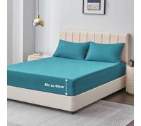 Aisbo Drap Housse 140x190/200 Grand Bonnet 40 cm - Drap Housse 2 Personnes 140x200/190 Grand Bonnet 40 cm Matelas en Microfibre Oeko-Tex avec Élastique Tout Autour, Turques