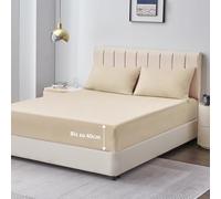 Aisbo Drap Housse 140x190/200 Grand Bonnet 40 cm - Drap Housse 2 Personnes 140x200/190 Grand Bonnet 40 cm Matelas en Microfibre Oeko-Tex avec Élastique Tout Autour, Khaki