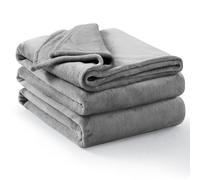 Aisbo Plaid Coperta Pile Matrimoniale - Coperta Calda Invernale per Divano e Grande Letto Matrimoniale 230x270 cm Pile di Flanella Morbida Grigia, Fleece Blanket for Sofa and Couch