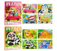 Aischens 2pcs Puzzle Magnetico per Bambini-138 pezzi, 4-in-1 Libro Puzzle 9-16-20-24 Pezzi Puzzle con Animali/Auto per Bambini, Giochi da Viaggio Giocattoli Puzzle Book per Bambini da 3-6 Anni