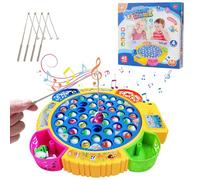 Aischens Gioco Musicale di Pesca con 45 Pesciolini e 4 Canna, Magnetico Giocattolo Educativo e Stimolante - Regali per Bambini e Bambine di 2 3 4 5 6 Anni