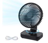 Aischens Ventilatore da Tavolo USB Silenzioso, Piccolo Ventilatore Potente 4 Velocità, Auto Oscillante 120°,Mini Ventilatori Desktop Portatile Ricaricabile 4000mAh, per Scrivania Ufficio Casa Viaggi