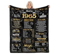 Aisdfhsa 60 ° compleanno regali per donne uomini, 60 ° anniversario di matrimonio coperta regali indietro nel 1965 idee regalo di compleanno maschio 60 anni regali per gli uomini 60 ° compleanno
