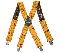 AISENIN Bretelle per metro a nastro da uomo, larghezza 5,1 cm, bretelle da lavoro elastiche regolabili, Giallo, 6.2 * 4.3 * 1.1 inch