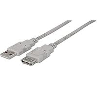 AISENS A101 - 0013 - Cavo di prolunga USB 2.0 (1,8 m, per prolungare Cavi, Adatto per Giochi da Console, Fotocamere digitali, Webcam, stampanti e Mouse), Colore Beige