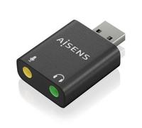 AISENS A106-0768 Convertitore audio scheda audio USB-A 16/24 bit Plug&Play Nero