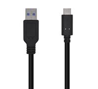 AISENS A107-0449 USB 3.1 Gen2 10Gbps 3A Type USB-C/M-A/M Cable, Black, 0.5m
