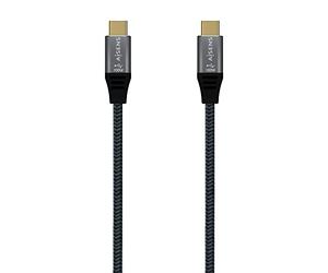 AISENS - A107-0671 - Cavo USB 3.2 Gen2x2 20Gbps 5A 100W E-mark, tipo USB-C/M-USB-C/M, grigio, 1,0 m